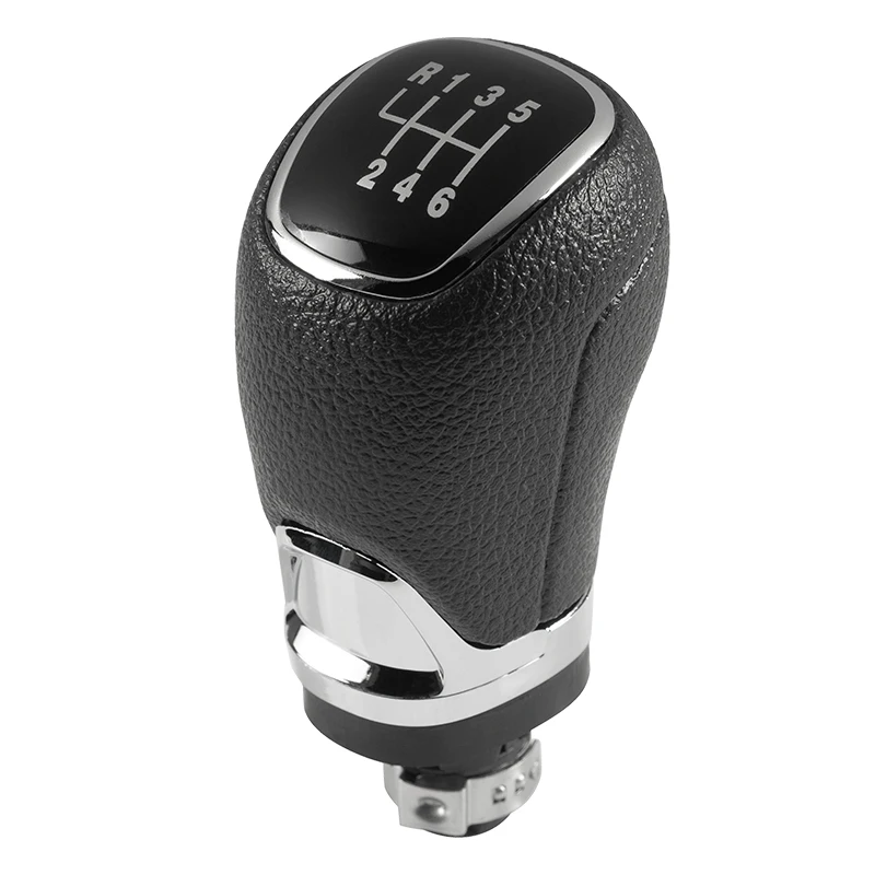 Chrome Leather Car Gear Shift Knob Lever Gaitor Boot Cover For Skoda Octavia A5 A6 2004 2005 2006 2007 2008 2009 2010 2011 2012