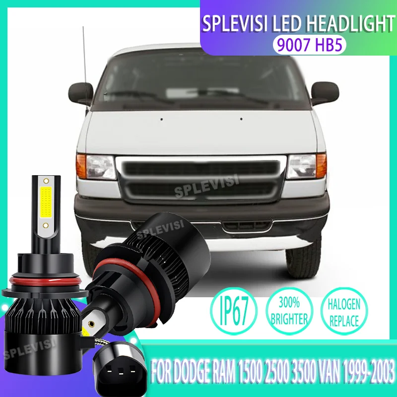 

Dependable LED High/Low Beam Engineered for Instant Response & Cooling For Dodge Ram 1500 2500 3500 Van 1999 2000 2001 2002 2003