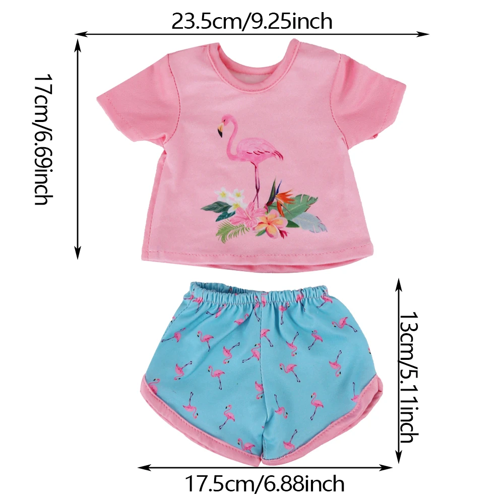 Camiseta y pantalones cortos para muñeca recién nacida de 43 Cm Bebe Born, accesorios para muñecas americanas de 18 pulgadas, juguetes para niñas, Nenuco de nuestra generación