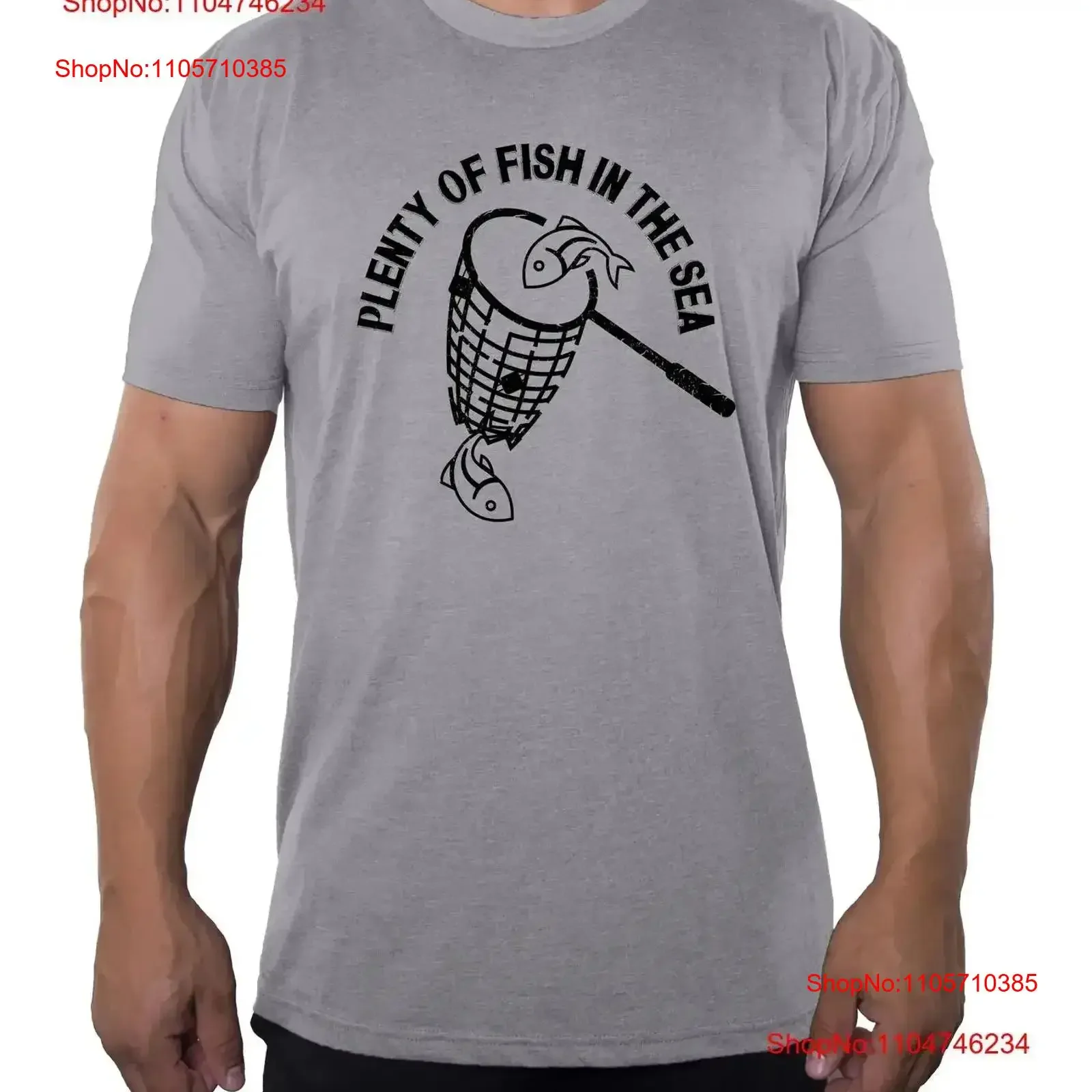 Funny Plenty of Fish In The Sea T Shirt Nice Men's vintage Washed Top For Everyday Wear Comfortable Slightly Versatile vintage