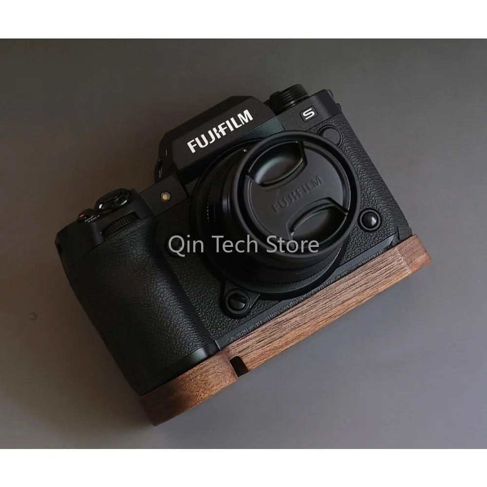 Imagem -04 - Ebony Walnut Wood Clamp para Fujifilm Base de Mão Fotografia Background Stand Handmade Grip Holder Madeira Câmera Base Fuji Xh2s