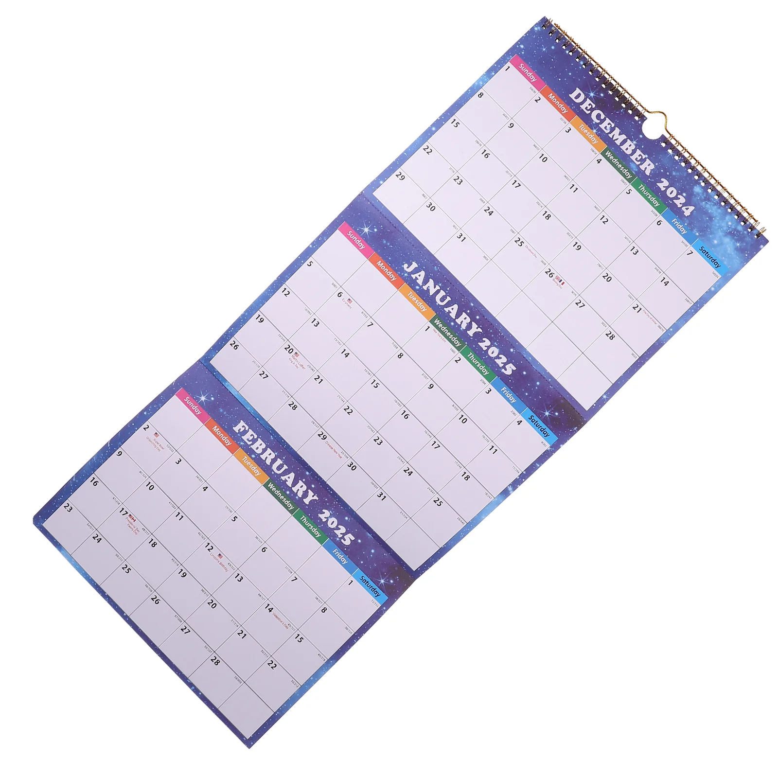 

Foldable Wall Calendar Hanging 2025 Three Month Quarterly Monthly Paper Big for