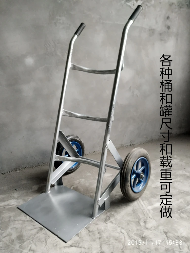 Customized curved cylinder oil drum gas tank trolley two-wheeled trolley six-wheeled truck climbing truck