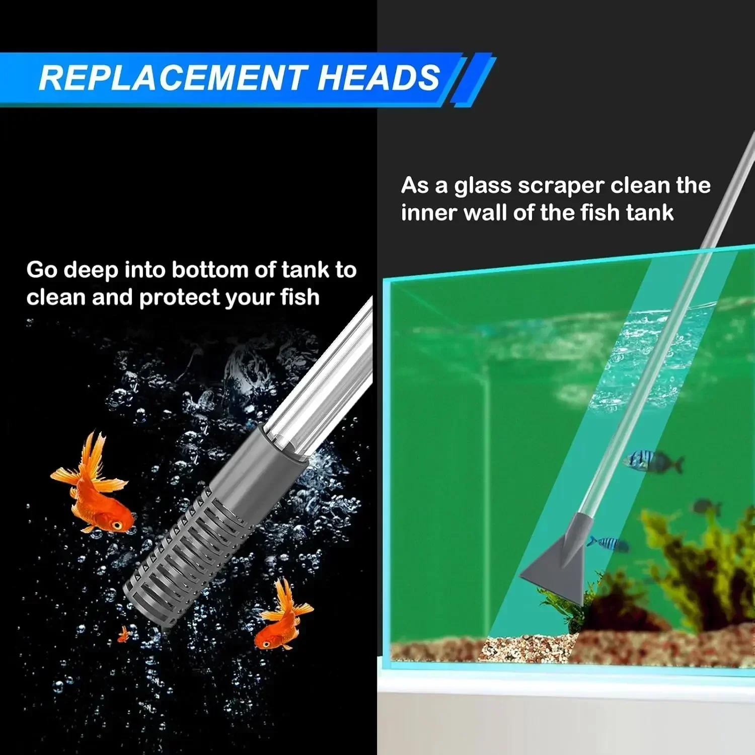 Aquarium-Siphon-Vakuum für Kies, Großer Wasserwechsler, Aquarium-Sandreiniger und Wasserwechsel-Reinigungsset mit Verlängerungsrohr – Detail 4
