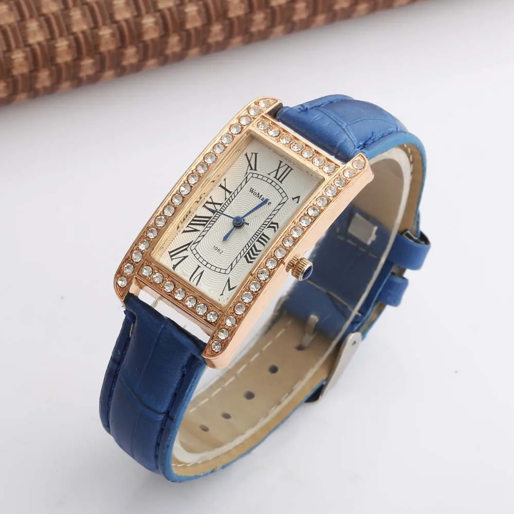 

New Rectangle Watch Women Luxury Dress Watches WOMAGE Crystal Dial Quartz Wristwatches Ladies Women reloj mujer bayan kol saati