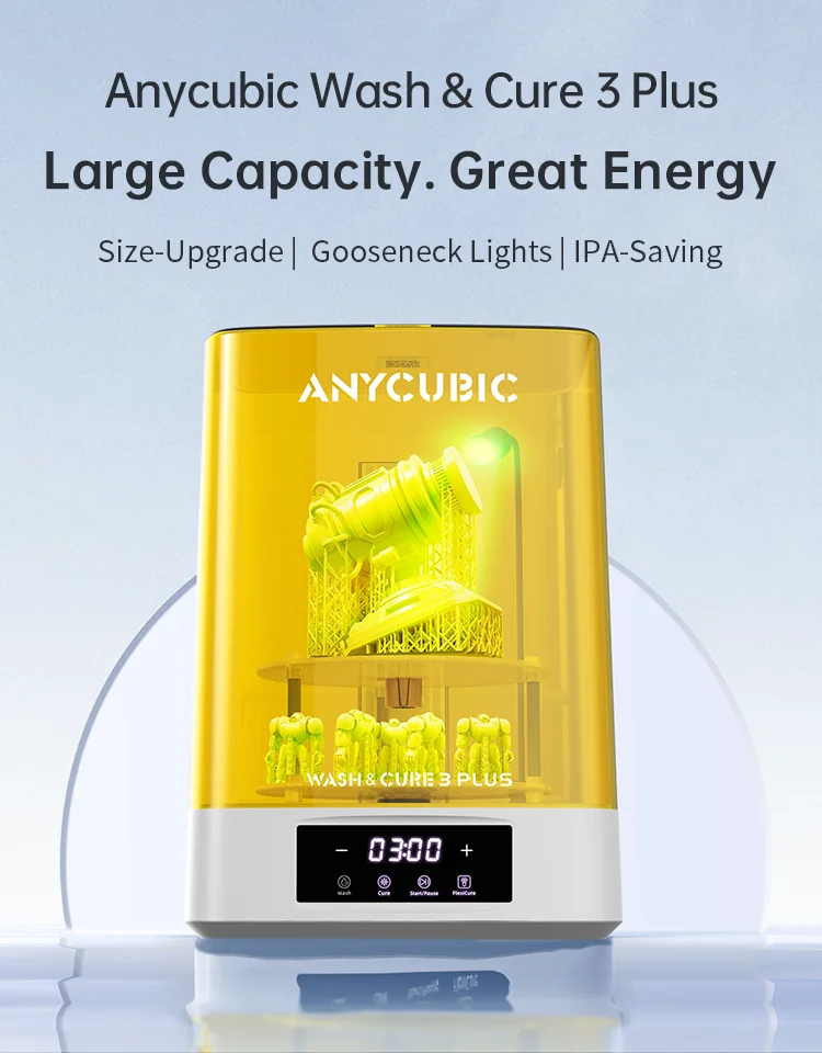 ANYCUBIC Wash&Cure 3/Wash&Cure 3 Plus for 3D Printer Washing and Curing Model 2-in-1 for Photon Mono 2/Mono M7 Pro