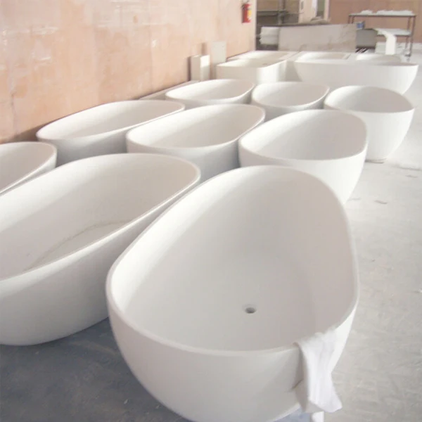 

European Style Solid Surface Freestanding Bathtub with Overflow