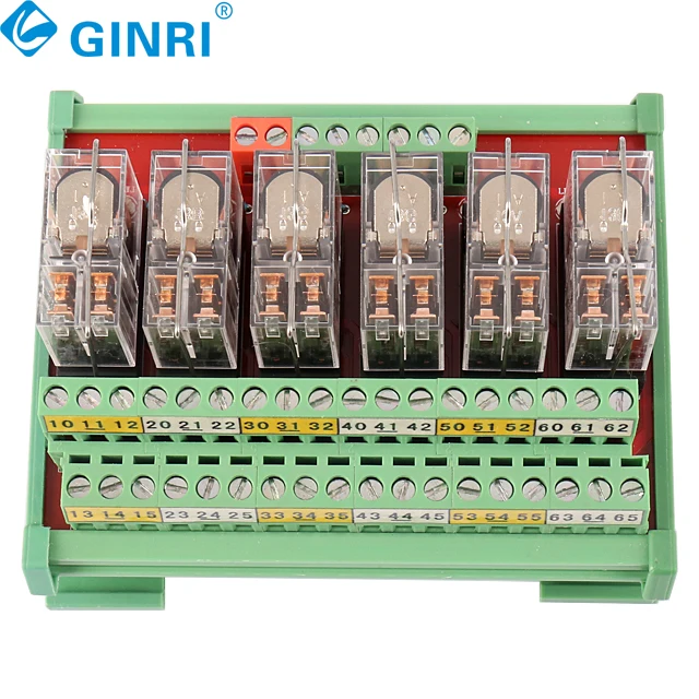 โมดูลรีเลย์ JR-6L2 24v 6 ช่องสัญญาณ แบบหน้าสัมผัส 2NO 2NC
