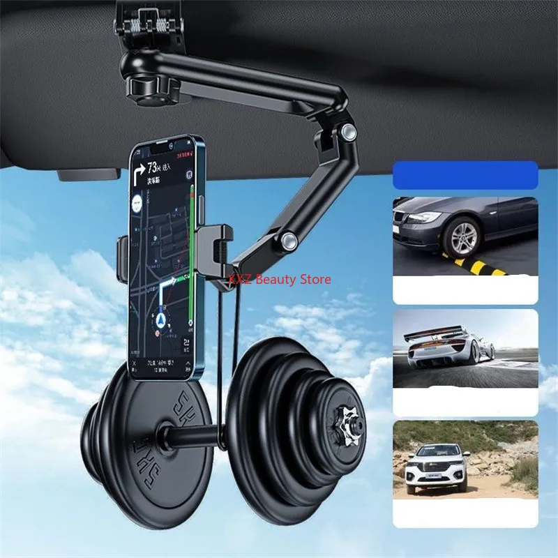 Multifunction 1PC Sun Visor Phone Holder For Car 360° Rotating Sun Visor Cell Phone Holder For Iphone For Samsung/For Android