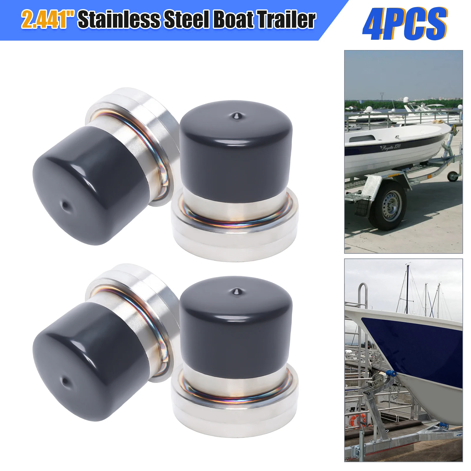 

Stainless Steel Bearing Partner for Boat Trailer, 2.441 Inches, Silicone Protective Cover, Prevents Rust, Extends Bearing Life,