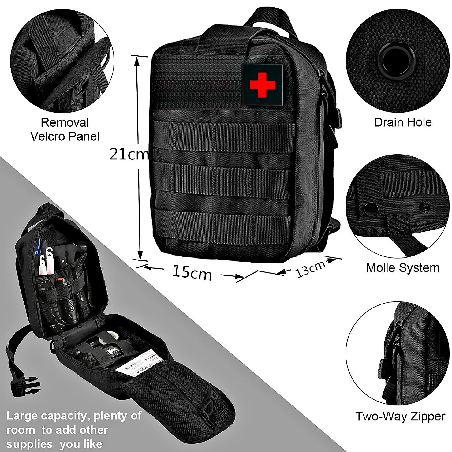 Outdoor Survival First Aid Kit Survival Tools Multifunctional Camping Tactical Waist Bag Equipment