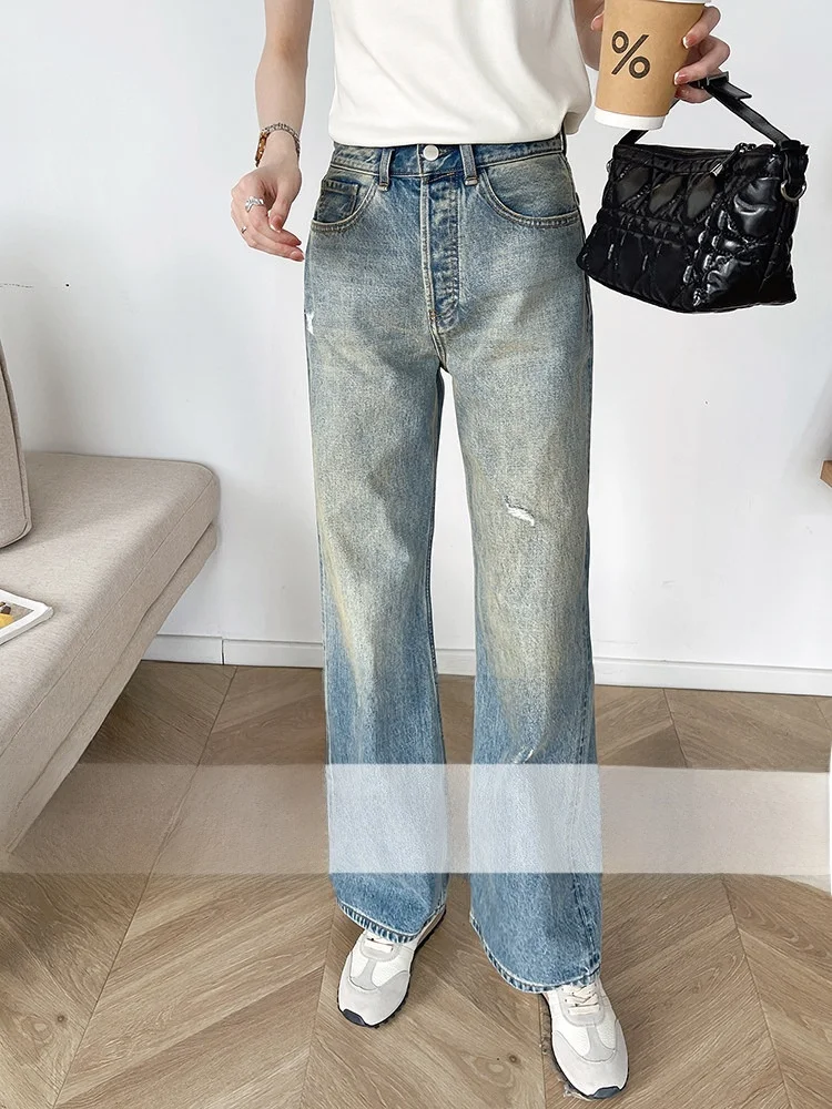

High Waist Wide Leg Blue Waed Vintage Jeans Women's Summer 2025 New Sle Comfortable Stretchy Long Pants Casual Denim