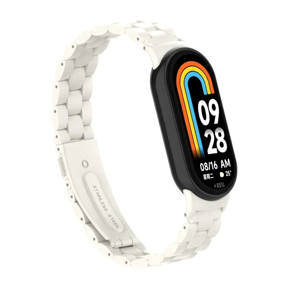 Correa de acero inoxidable para Xiaomi Mi Band 8, pulsera de Metal, NFC, accesorios de repuesto