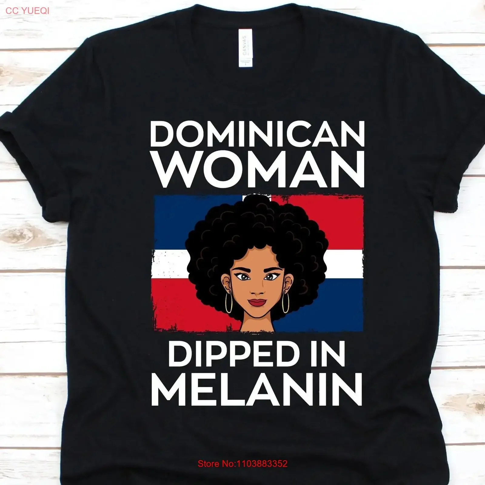 Camiseta Feminina Dominicana com Estampa de Melanina, Bandeira da República, Orgulho Afro-Latino, La República Dominicana, Mistura Cultural Hispânica, Vintage