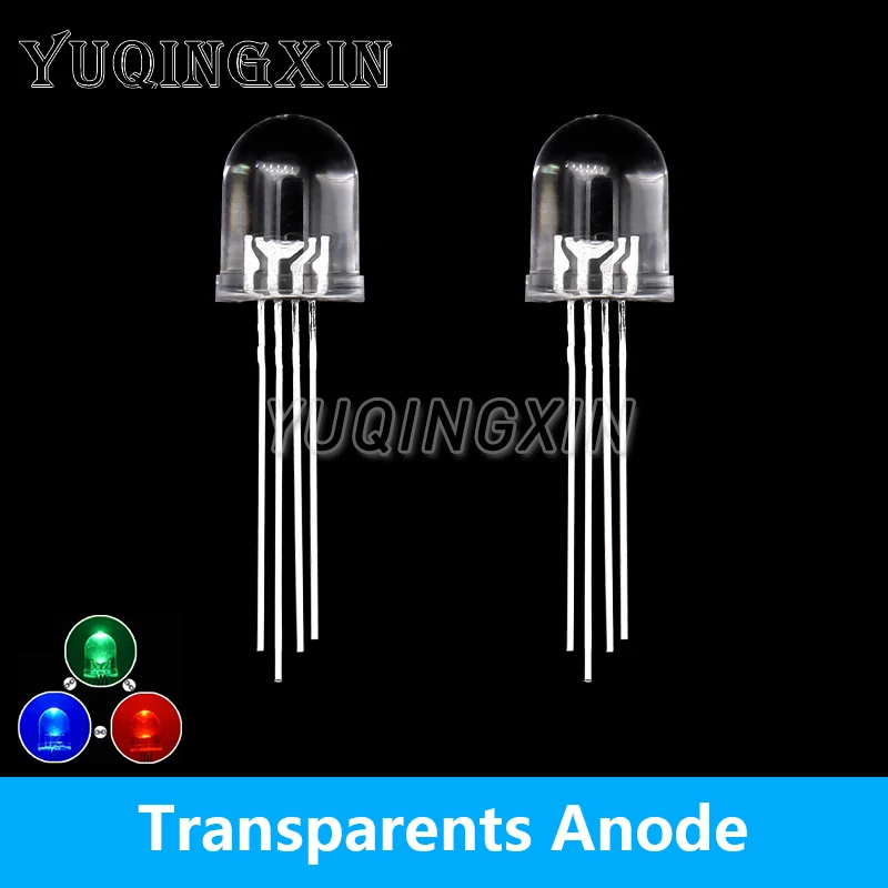 10pcs 10mm 4pins full-color RGB LED Common Anode / Cathode Transparent / Fog F10 Tri-Color Light Emitting Diode Red Green Blue