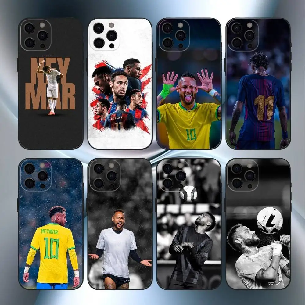 

Football N-Neymar Cool Phone Case For iPhone17,16,15,14,13,12 Plus,Max Soft Silicone Black Cover