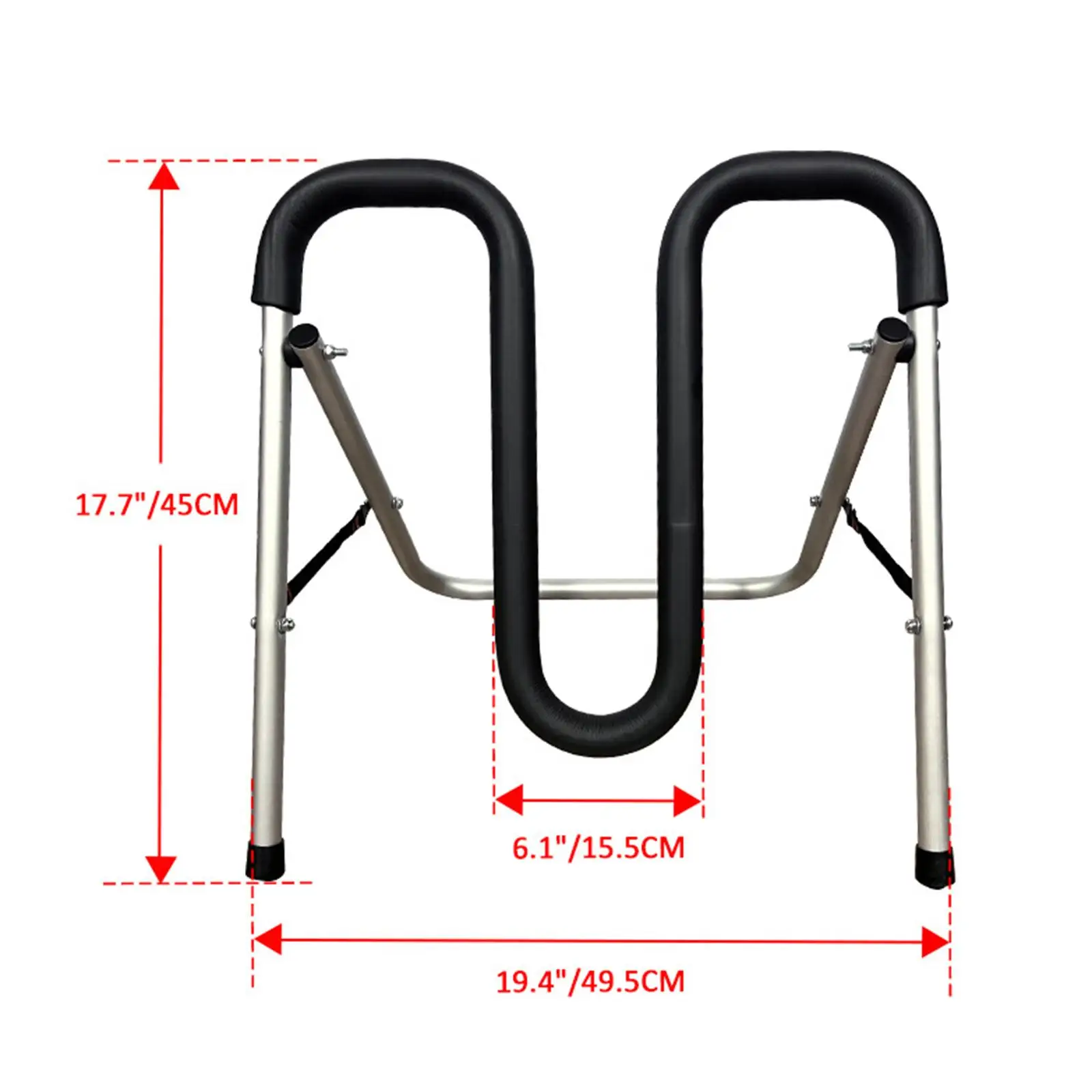 2x حامل كاياك لركوب الأمواج، حامل تخزين، ملحقات قابلة للتعديل وقابلة للطي، حامل الزورق لشرفات المرآب #6