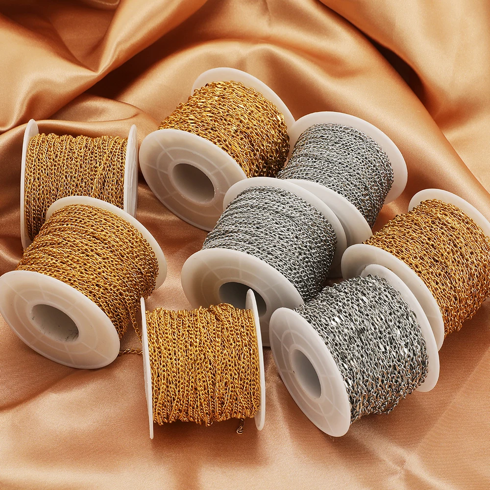 2 Meter Edelstahl 3:1 O-Link Rolo-Kette, flache Figaroketten für DIY-Schmuck, Armbänder, Halsketten, Ohrringe und Zubehör. – Detail 5