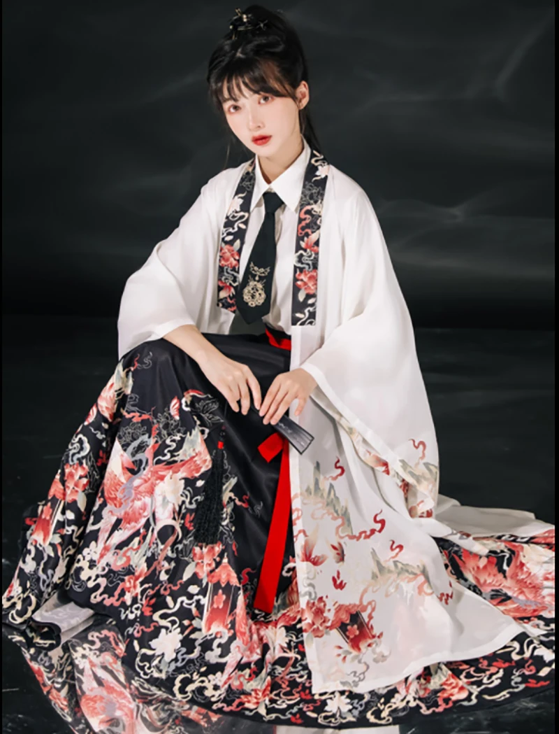 Hanfu Women's Ancient Chinese Hanfu Costume Role Playing Costume Spring And Autumn Long Sleeved 3-piece Set