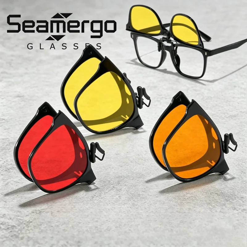 SEAMERGO Ultra-light Protective Night Vision Anti-blue Light Glasses Clip No Frame Included Unisex Sun Protection Sunglasses