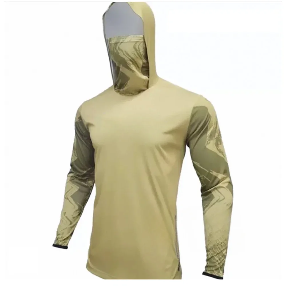 Fishing Hoodie Fishing Shirt Long Sleeve Quick Dry Sweatshirt Summer Dresses Breathable Jersey UV Fishing Clothing Face Mask