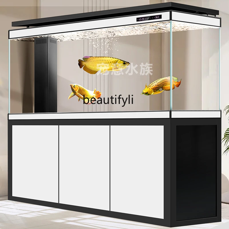 Fish Tank Living Room 2024 New High-End Affordable Luxury Office Bottom Filter Medium and Large Screen Aquarium