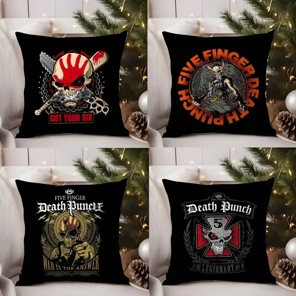 

Five F-Finger Death P-Punch Pillow Case Office Sofa Dorm Chair Back Short Plush Double-sided Printing Home Cushion Cover