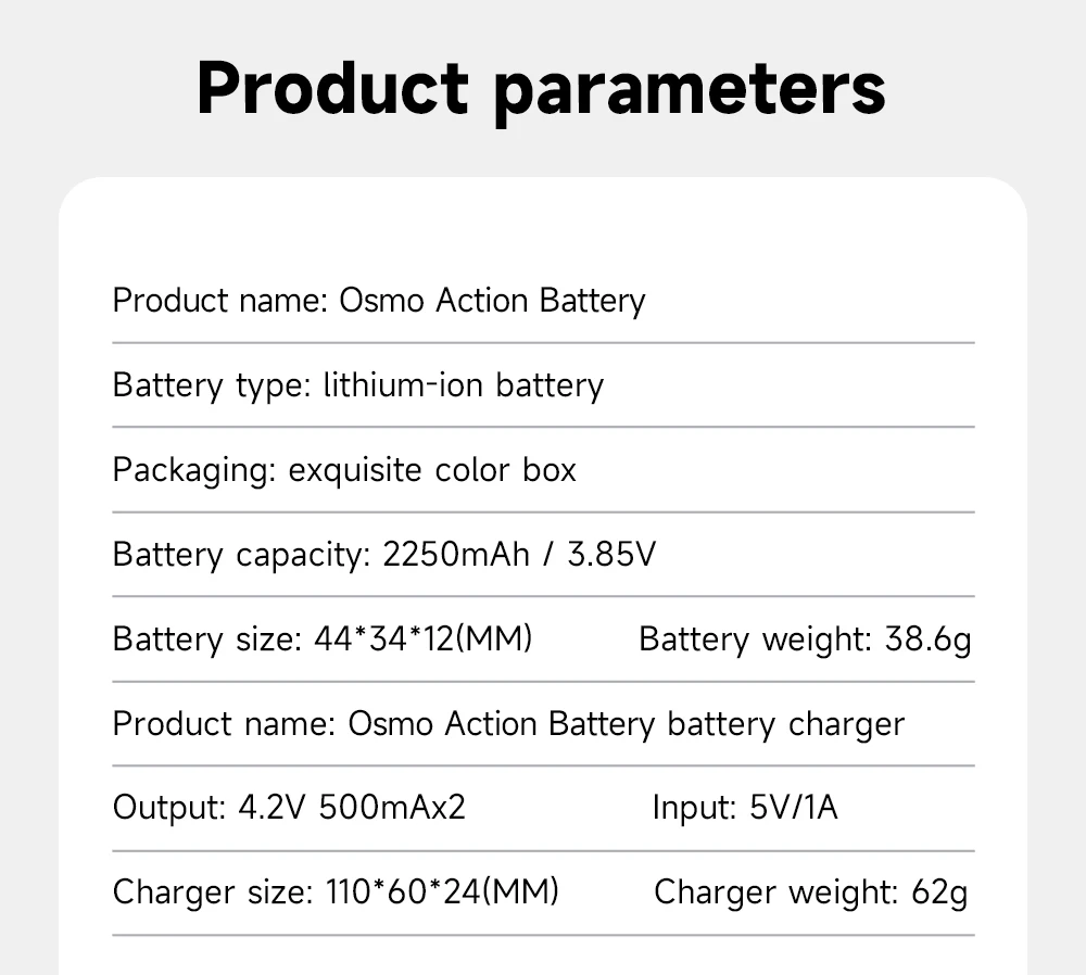 2250-mAh-Akku für DJI OSMO Action 360, für OSMO Action 6, für OSMO Action 5 Pro, für OSMO Action 4, für OSMO Action 3, für 360 II, mit 2-fach-LCD-Ladegerät. – Detail 13
