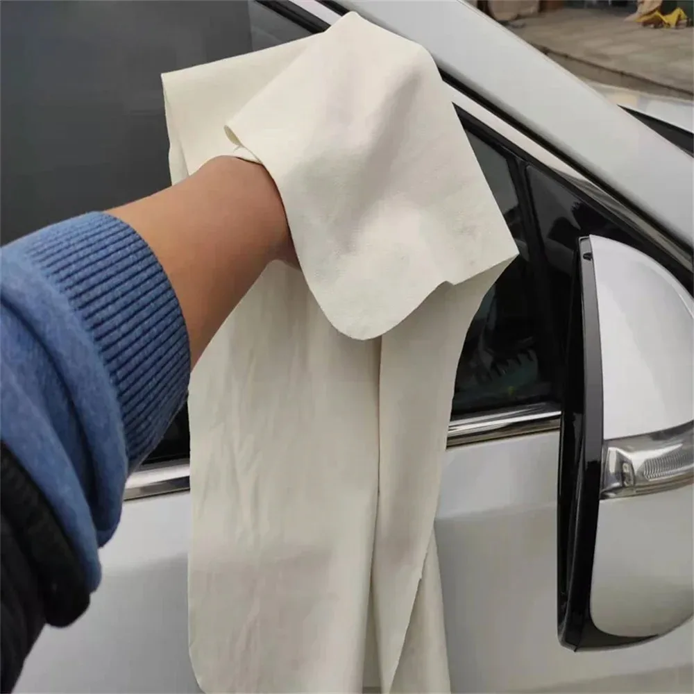 Natural Chamois Leather Car Washing Towels Super Absorbent Car Home Window Glass Drying Cleaning Cloth Quick Dry Car Wash Towel