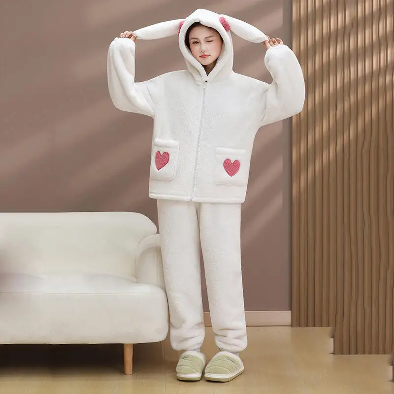 

Women's Clothing Pajamas Winter Thicken Keep Warm Leisure Comfortable Outdoors At Home Sleep Fashion Exquisite Suit Minimalist