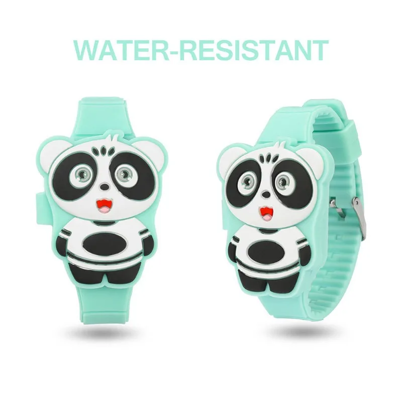 Reloj Digital LED de Panda para niños y niñas, sin BPA pulsera de silicona, diseño de concha de sujeción, nuevo