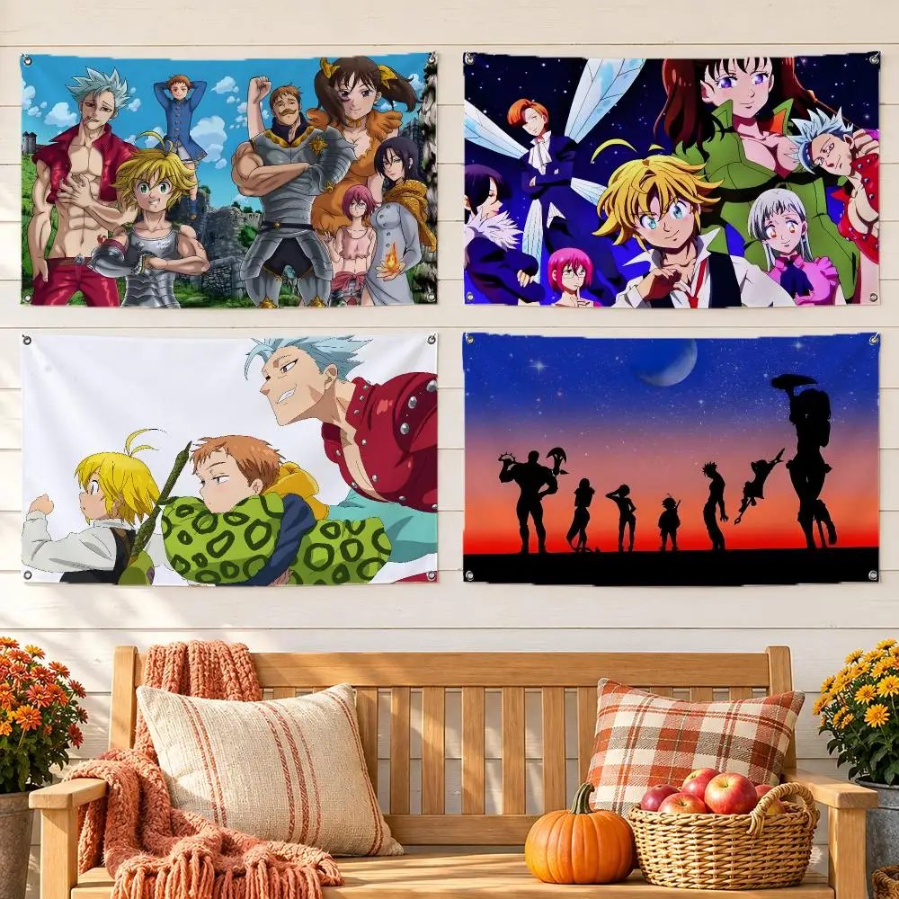 Seven Deadly Sins Flags No Hem Banner Anti Fade Washable Home Wall Decor Multi Sizes