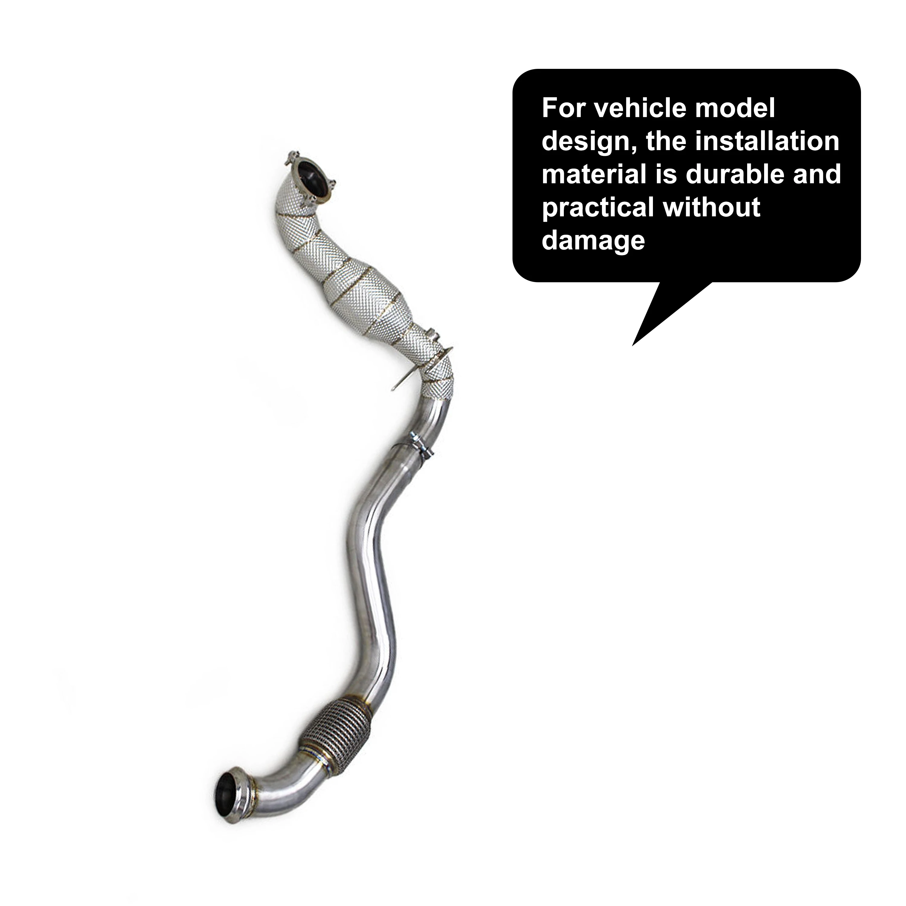 ACE Fitment Auspuff für Benz CLA220 W117 2.0T Free Flow Downpipe mit Katalysator Hochwertige SUS304 Auspuffanlagen – Detail 7