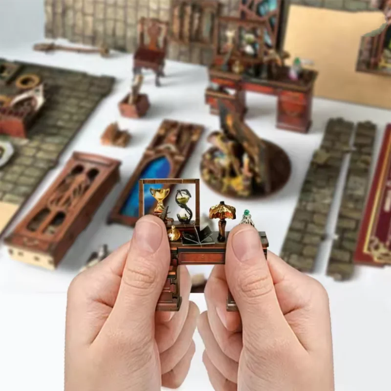 OUZEY Casa in miniatura per officina incantata fai-da-te - Puzzle 3D in legno mistico e kit artigianale per adolescenti creativi