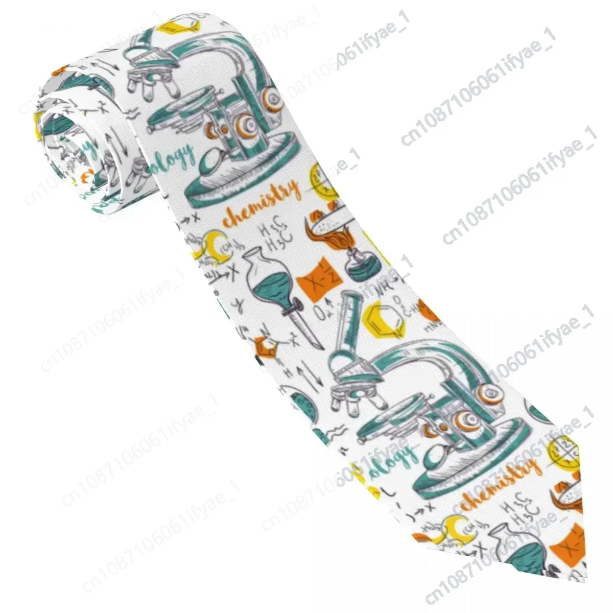 

Old Chemistry Laboratory Microscope Tie Tubes Formulas Leisure Neck Ties Men Elegant Necktie Accessories Custom Collar Tie