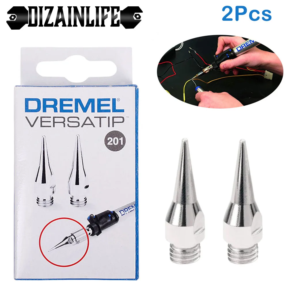 2PCS Dremel 201 Welding Tips Tool Gas Soldering Iron Stamping Head Soldering Torch for Pyrography Soldering Melting Hot Cut