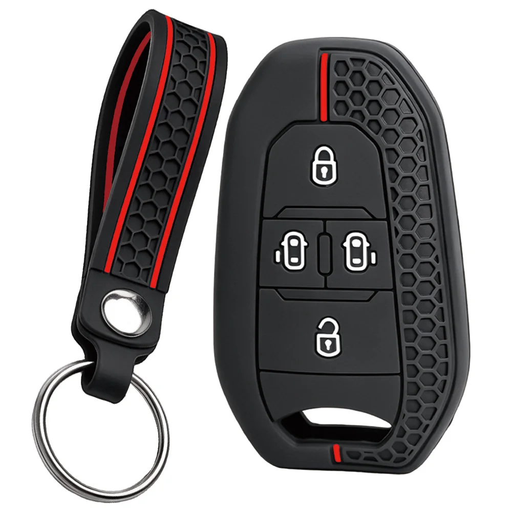 remote fob case For Peugeot Expert Traveller For Citroen Spacetourer Jumpy Dispatch with finger loop and key ring wear resistant