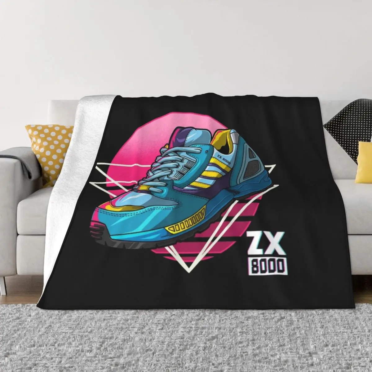 Zx Aqua 8000 Sneaker Lifestyle ninetees Retro Runner Torsion Throw Blanket Soft Big Soft Plaid Camping Flannel Fabric Blankets