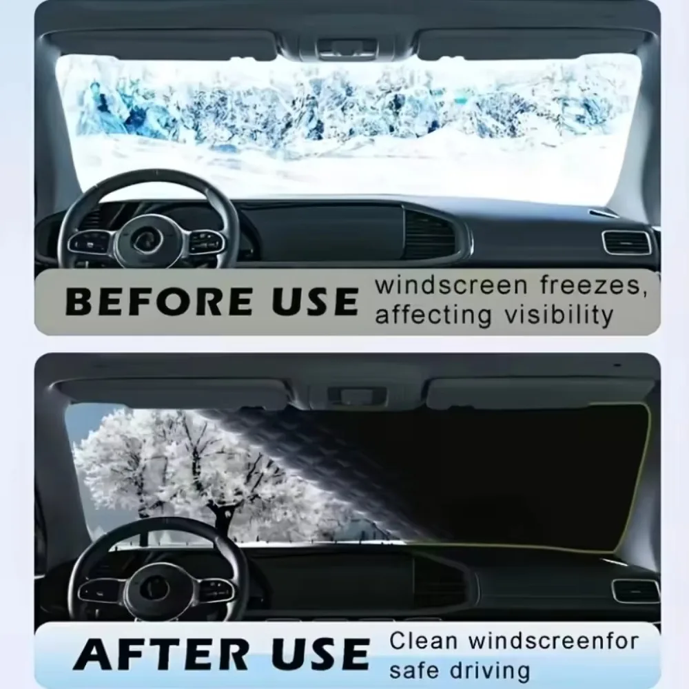 1 Pc Car Windshield Snow Cover, Windproof, Antifreeze Protector, Suitable For Most Cars, Universal For All Seasons
