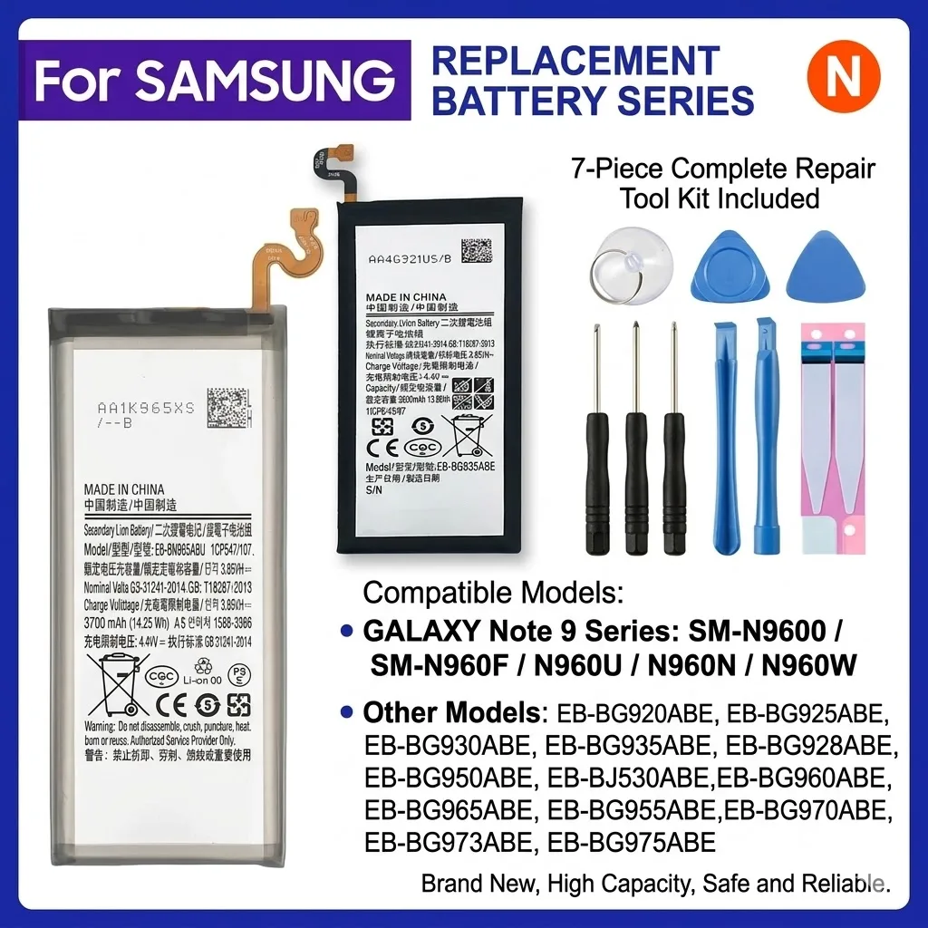 

High Capacity Replacement Battery For Samsung Galaxy S6E+ S7E S8+ S9+ S10 S10E S10+ J5 Pro J7 Pro