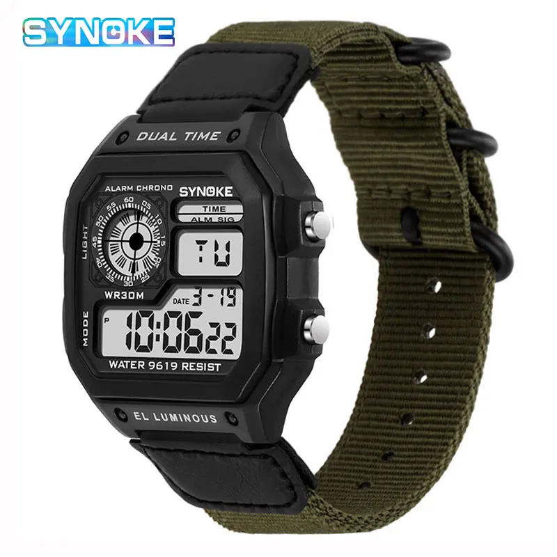 PANARS Digital Watches Big Square Dial Alarm Week Resistant Chronograph Multi-function Digital Sport Watch New Arrival Men Women