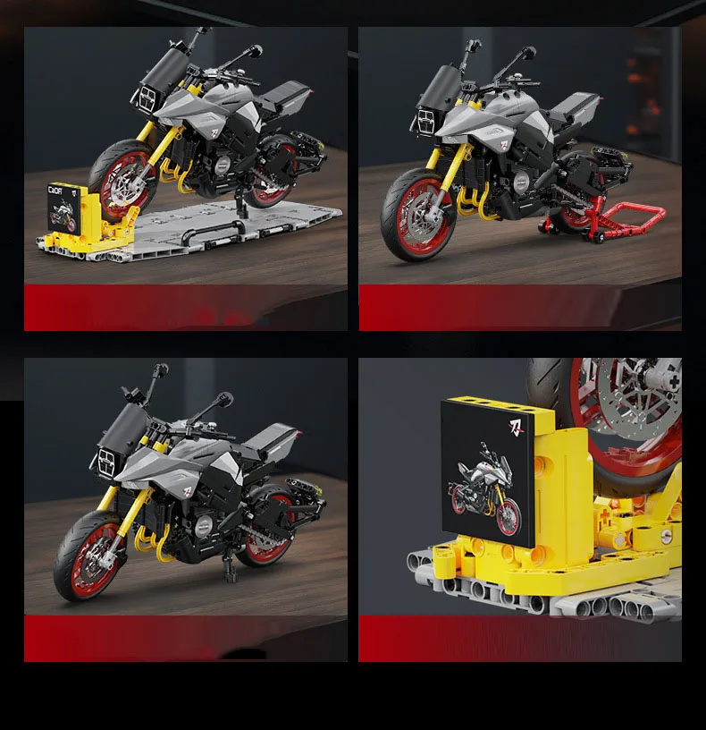 Technischer Japan-Motor-MOC-Baustein, Maßstab 1:6, 2022 Katana-Motorrad-Konstruktionsmodell, Bausteine, Spielzeug, Sammlerstück, ideal als Geschenk. – Detail 5