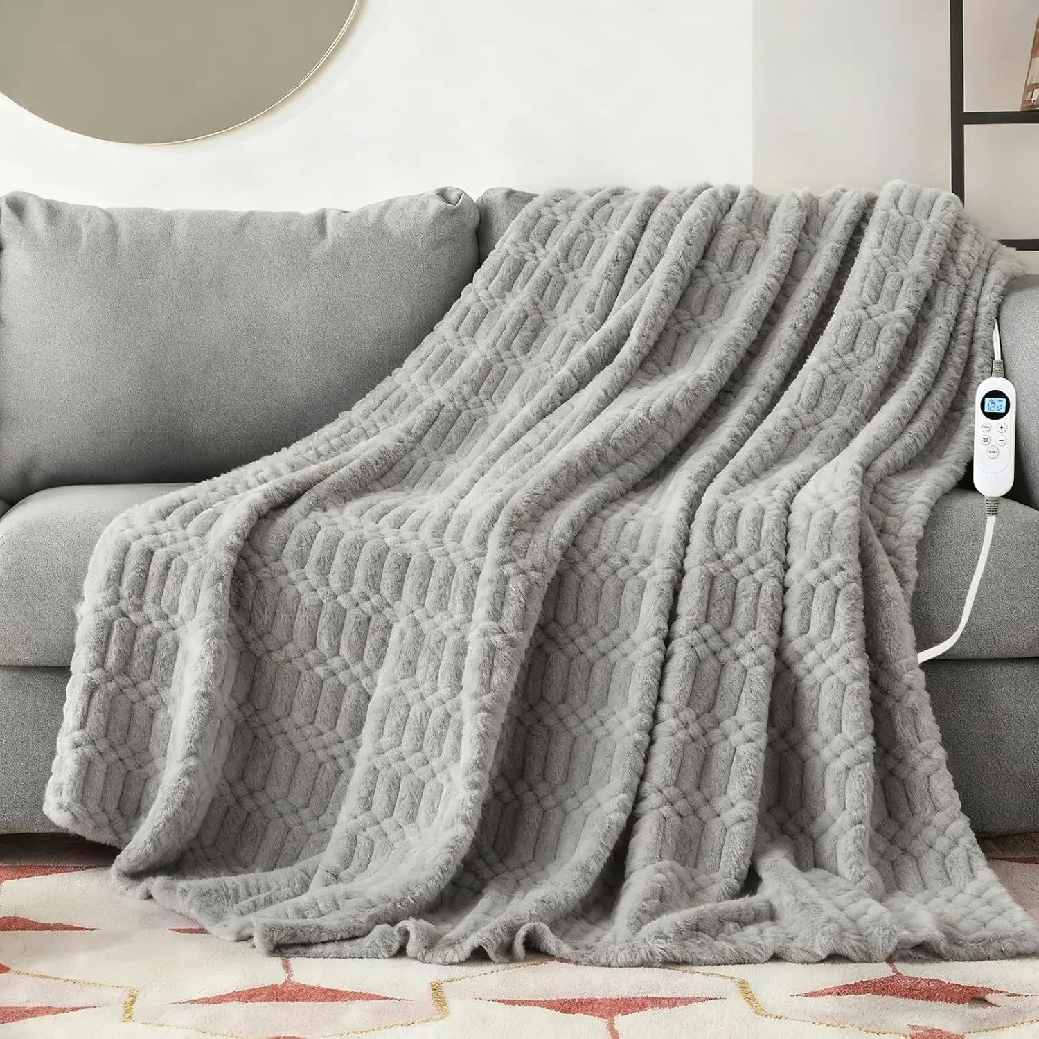 

Electric Flannel Heated Blanket with ETL FCC 12 Levels Auto Shut Off Machine Washable Single Size