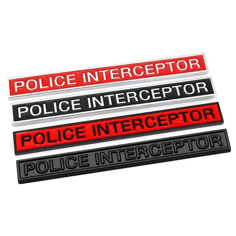 Police Interceptor Metal Emblem Car Side Trunk Badge for Ford Fiesta Focus Mondeo Kuga Ranger Mustang Transit Taurus Stickers