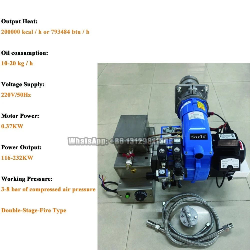

Waste Oil Burner System For Various Waste Oil, Motor Oil. Upwards Flaming Boiler Power 23-58KW/58-116KW.