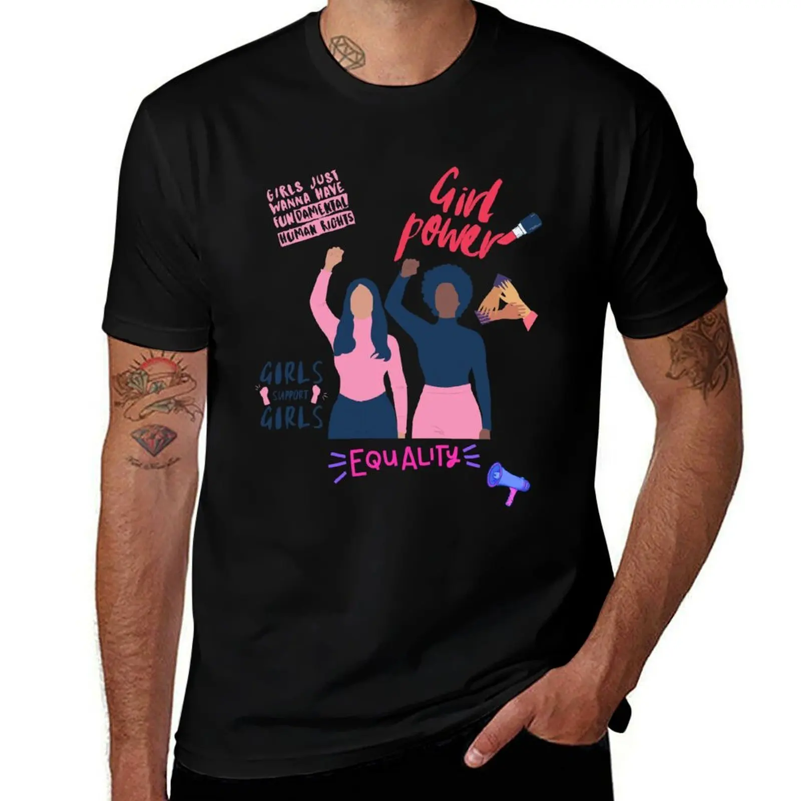 Girl Power! T-Shirt Soft Casual Short Sleeve Cotton Tee