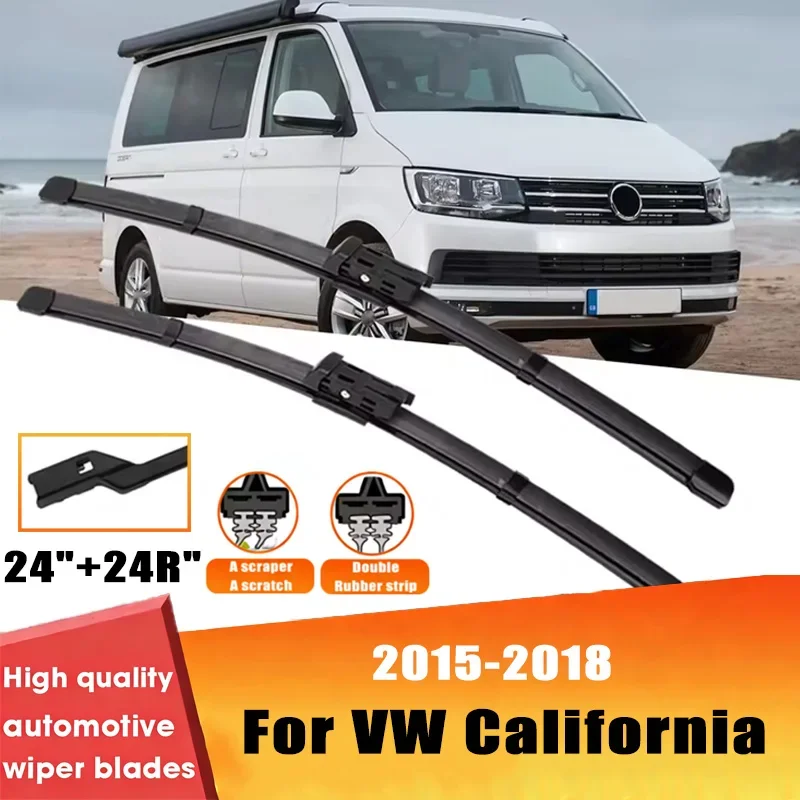 

2pcs Wiper Front Wiper Blades Set For Volkswagen California 2015-2018 2016 Windshield Windscreen Window 24"+24R" Car Accessories