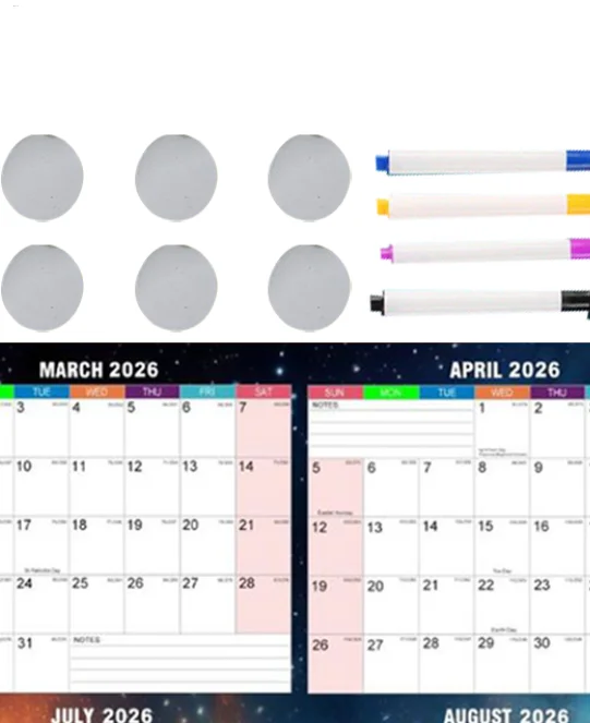 

2026 Dry Erase Wall Calendar Double-sided Daily Planner Whiteboard Whiteboard Blank Organizer Erasable Planner For School