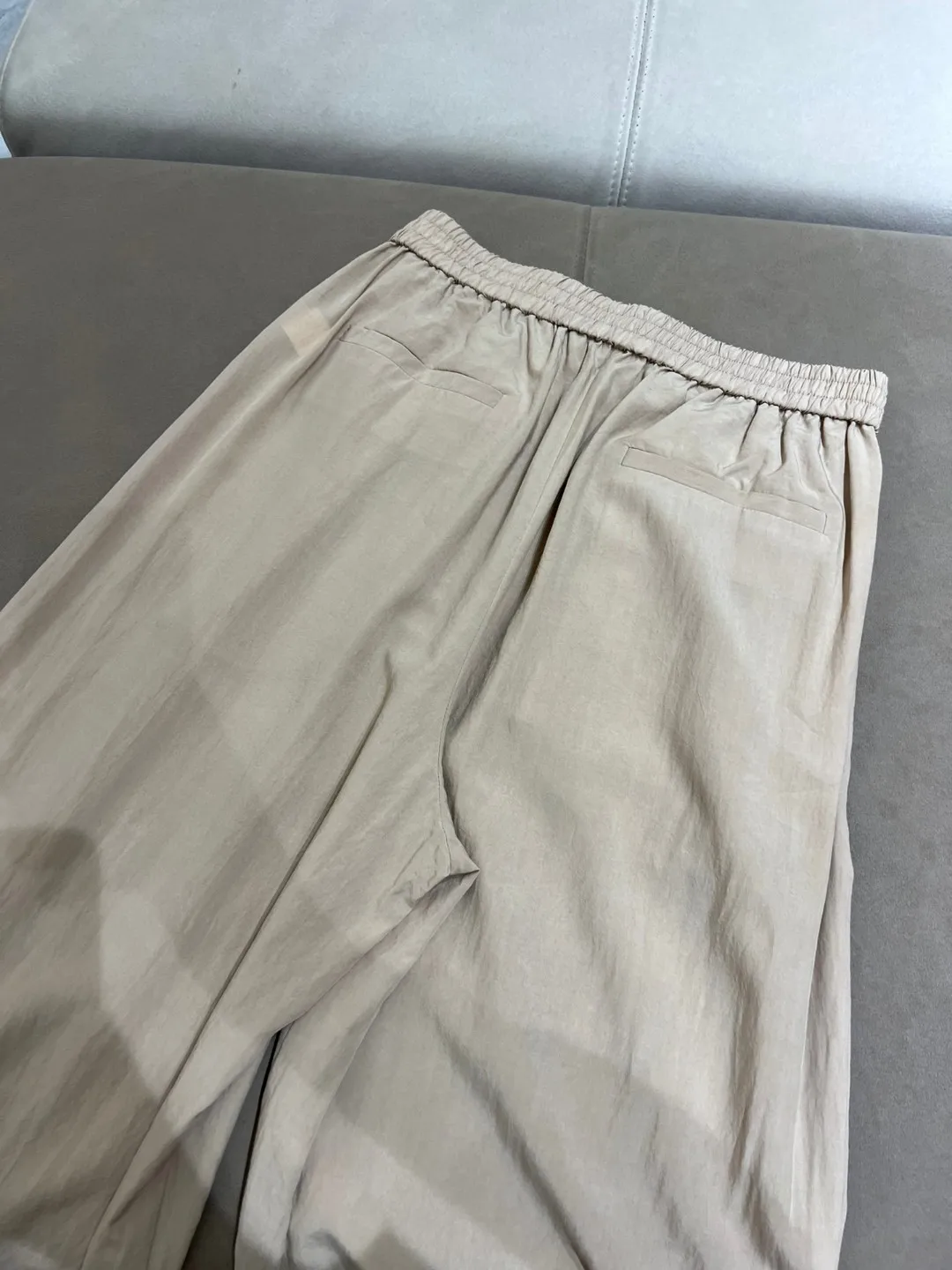 Spring Summer Women's Lightweight Elastic Waist Wide-leg Pants