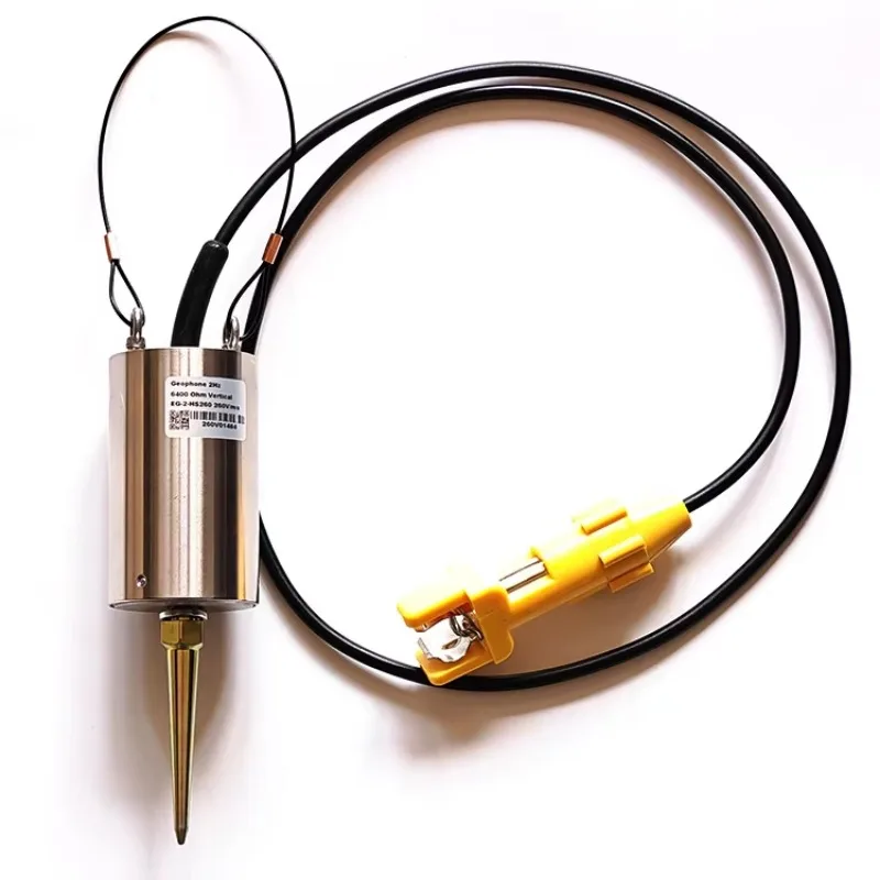 Single EG-2-HS260 Geophone 2Hz Vertical Land Case with Split Spring Clips High Sensitivity 260V/m/s Seismic 2 Hz Geophone